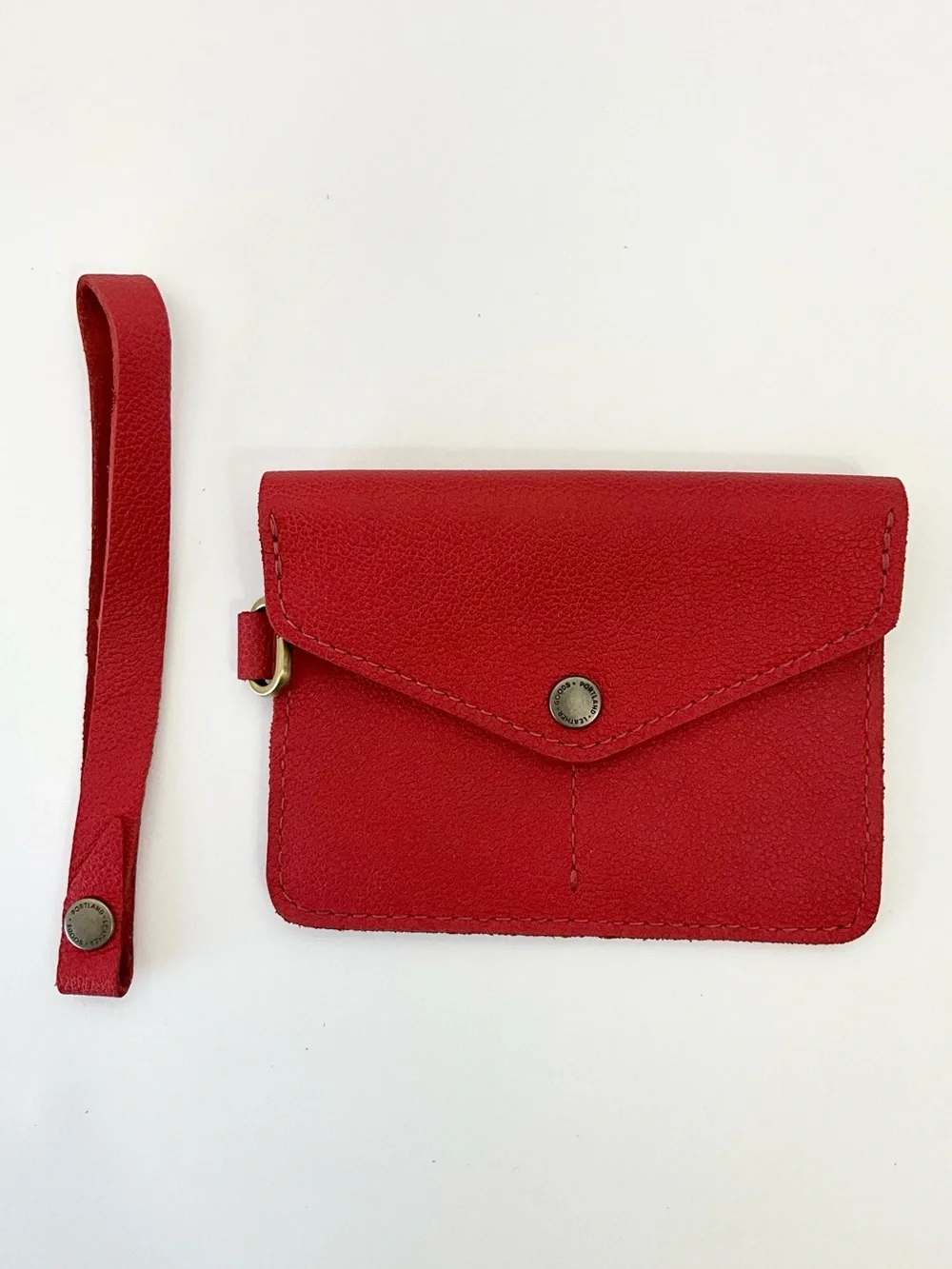 Portland Leather Passport Wristlet in Cherry-NEW